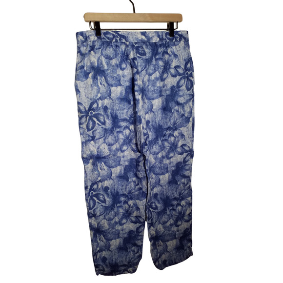 Chico's Pants - Chicos Womens Pants Pull On Slant Pockets Straight Leg 100% Linen Size 1/Medium